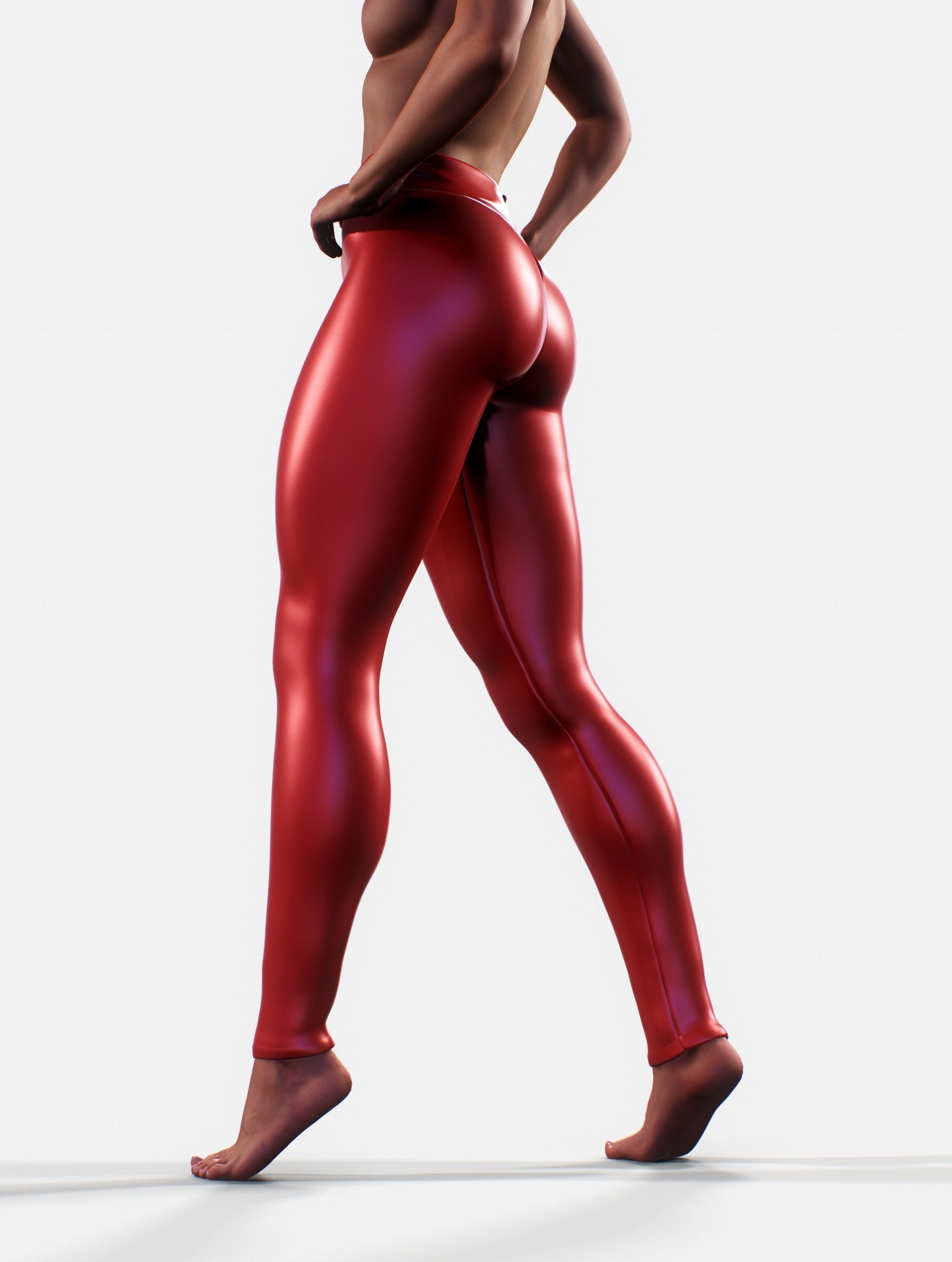 Red Leather Leggings-High waisted leggings-bootysculpted