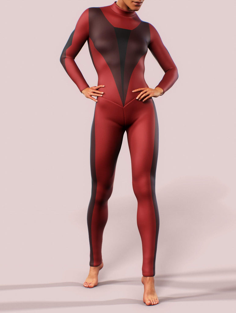 Red Lines LS Unitard | Bodysuit | Full Jumpsuit | Activewear ...