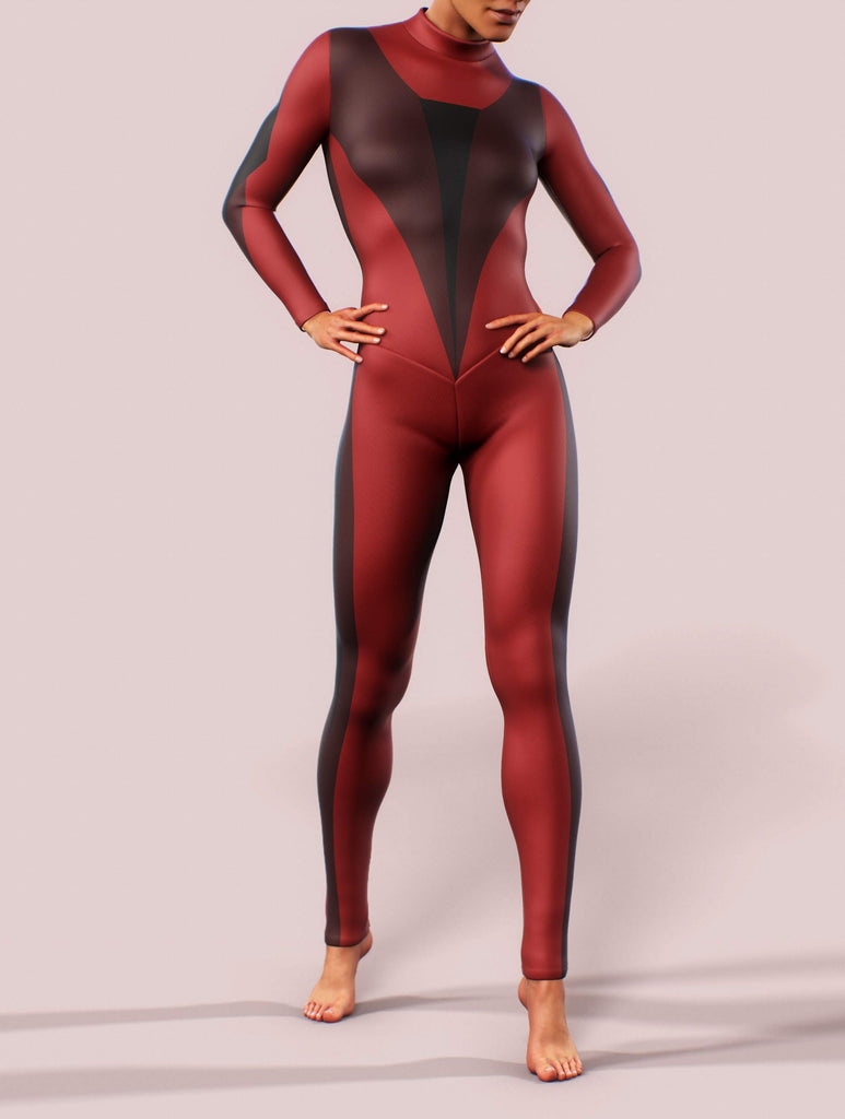 Red Lines LS Unitard | Bodysuit | Full Jumpsuit | Activewear ...