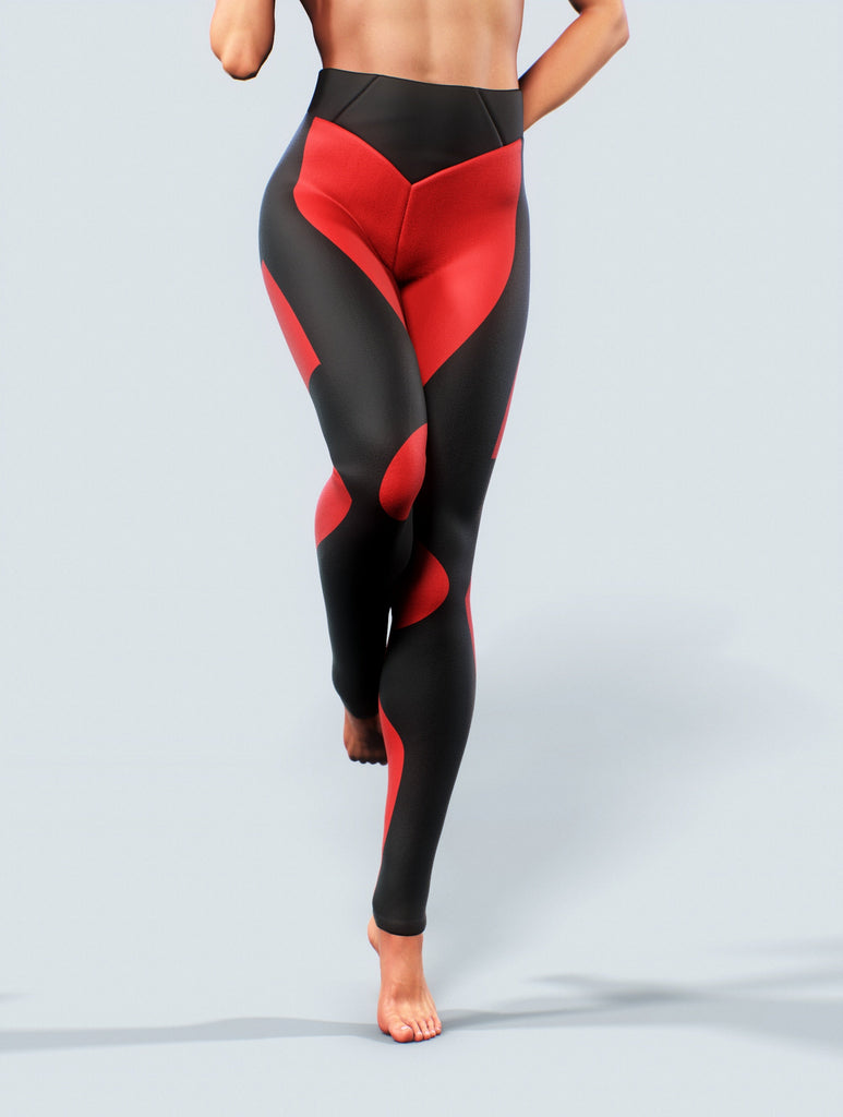 Red Shaping Effect Leggings – bootysculpted