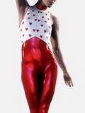 Secret Letter Red Bodysuit-unitard-bootysculpted