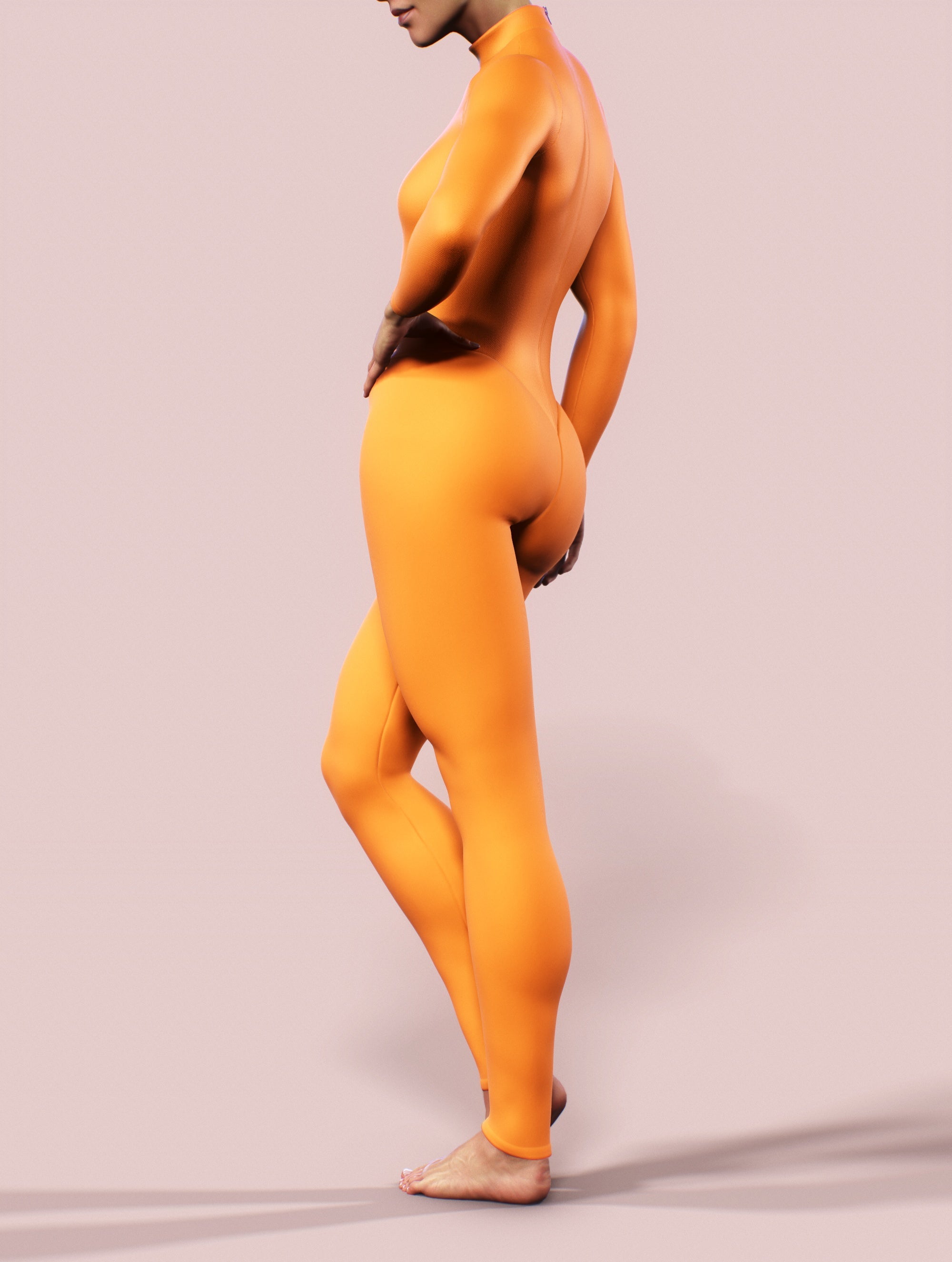 Tangerine Orange Zentai Costume-unitard-bootysculpted