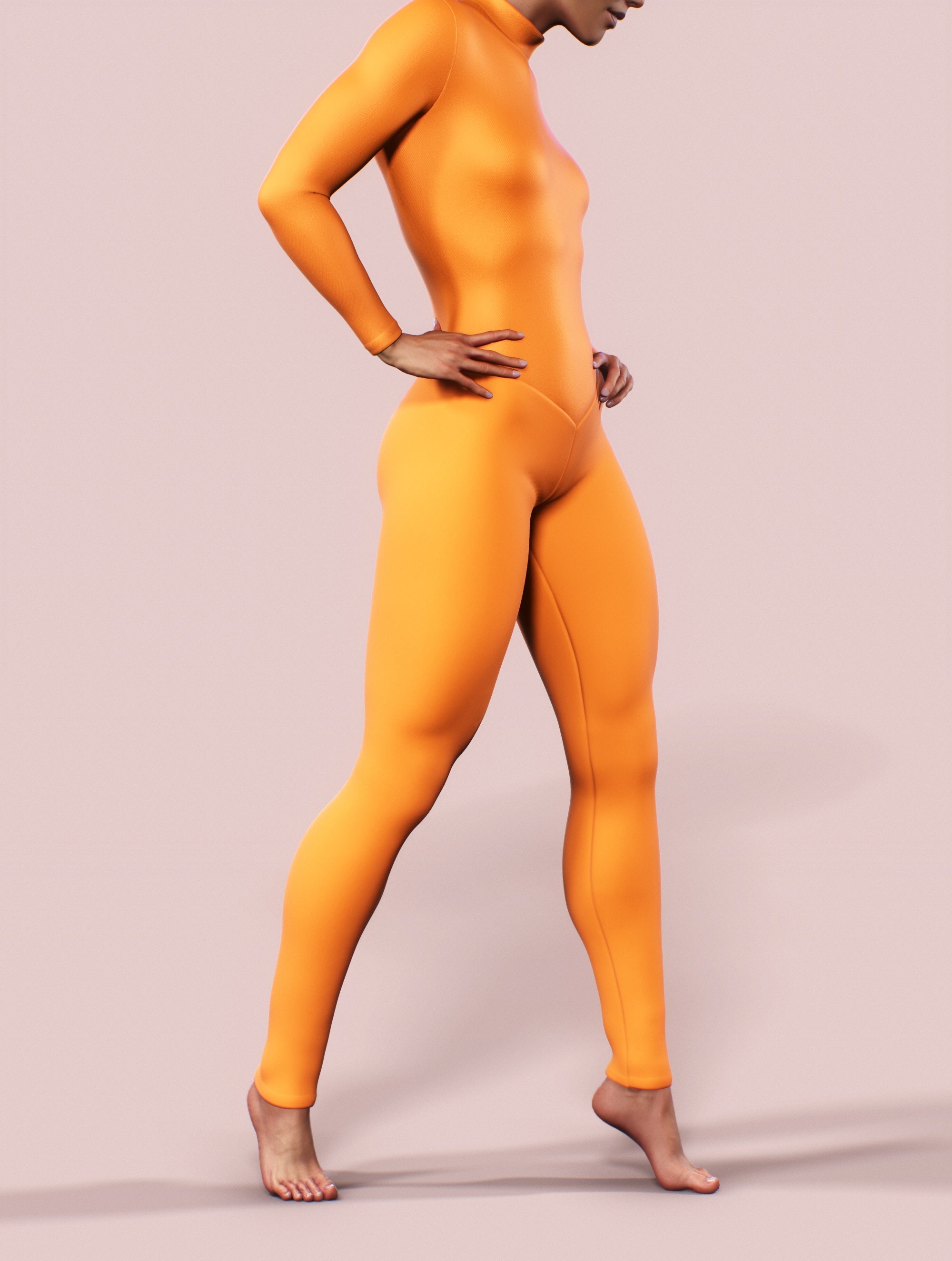 Tangerine Orange Zentai Costume-unitard-bootysculpted