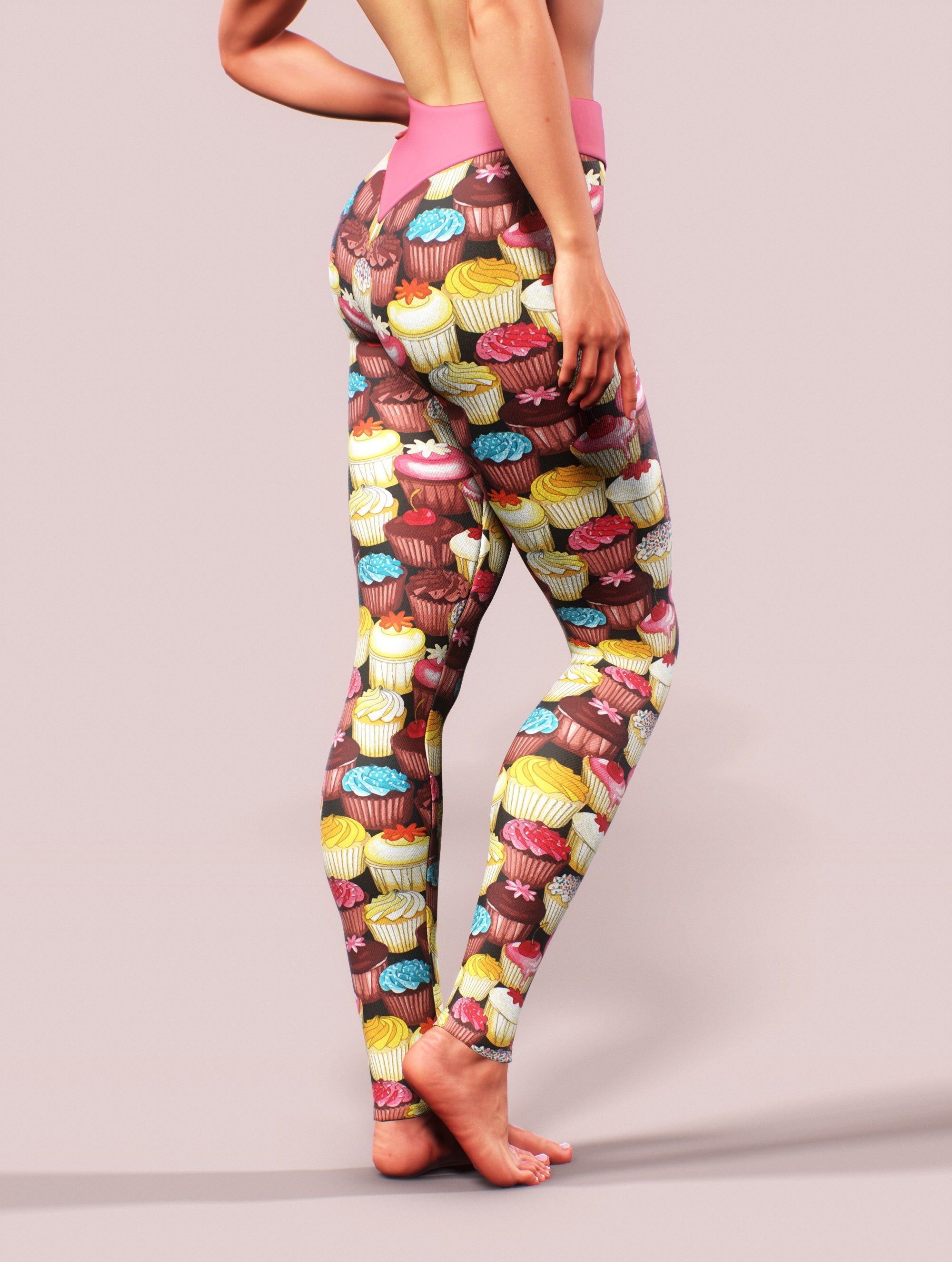 Tasty Cupcake Yoga Pants-High waisted leggings-bootysculpted