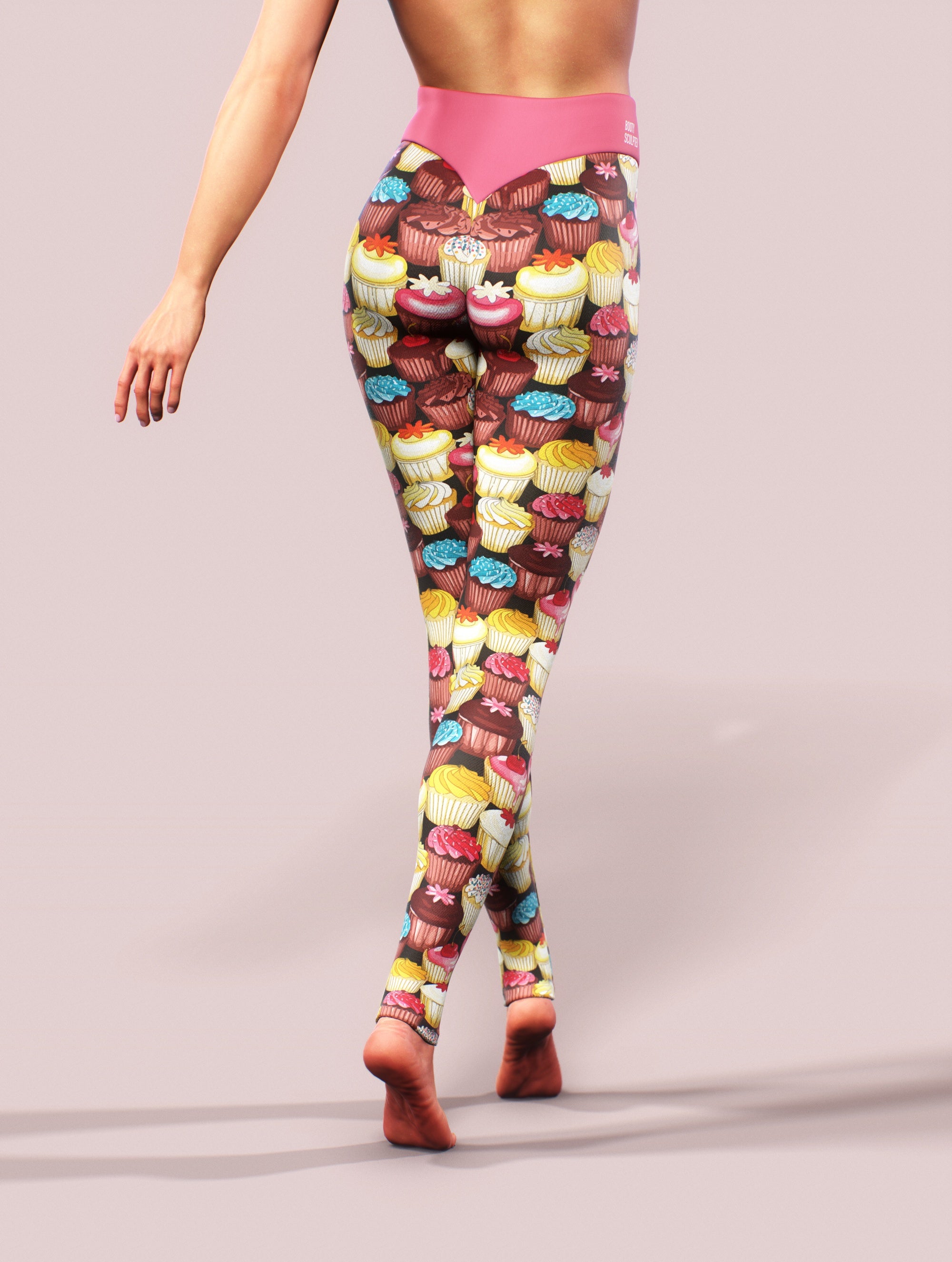 Tasty Cupcake Yoga Pants-High waisted leggings-bootysculpted