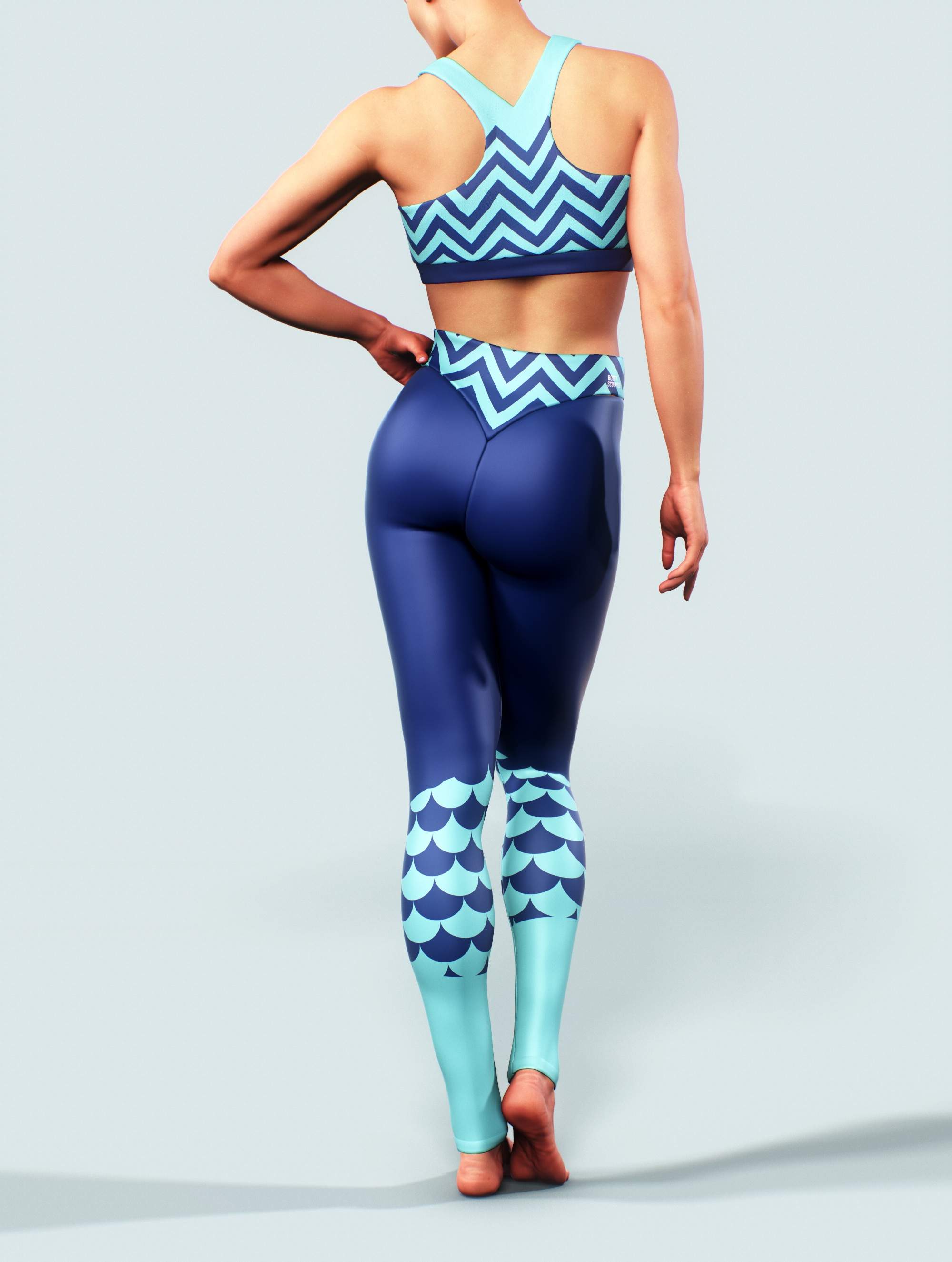 Mermaid Curve Sexy Deep V Design Sports Bra Women Fitness Yoga Bra
