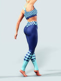Wavy Navy Yoga Pants-High waisted leggings-bootysculpted