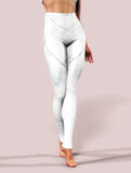 White Marble Leggings-High waisted leggings-bootysculpted
