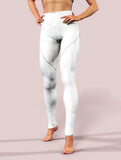 White Marble Leggings-High waisted leggings-bootysculpted