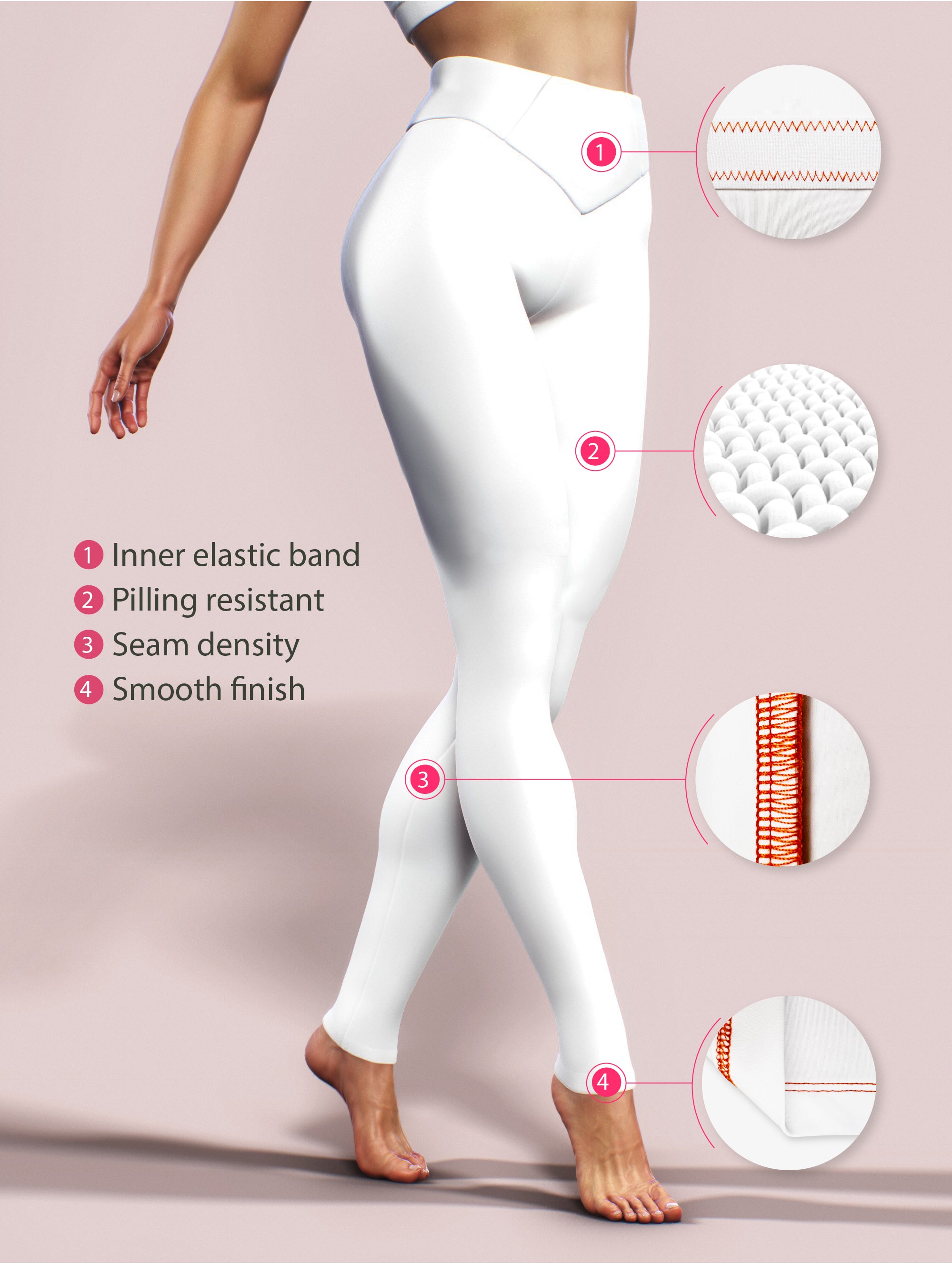 Booty Sculpted Beauty Pure White Lycra Leggings  Women's Bright Color  Activewear Pants (XXS) at  Women's Clothing store